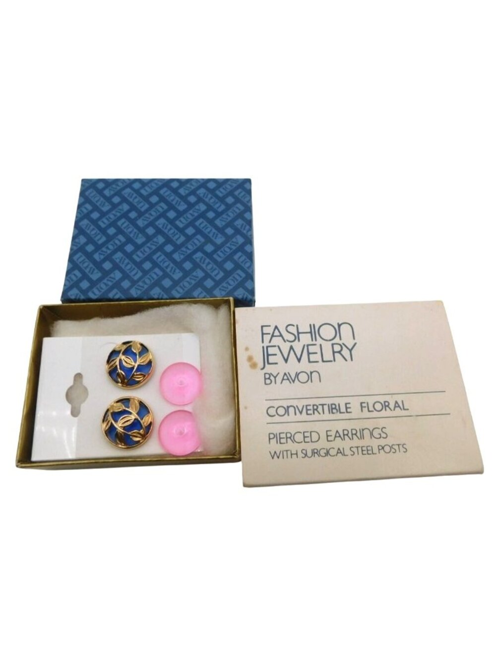 Vintage Avon Fashion Jewelry Convertible Floral Pieces Earrings in Box